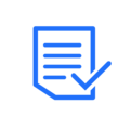 Blue icon paper written and checked off