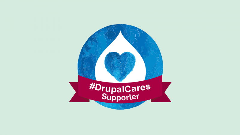 BlauHerz-weiß-rot- farbenes Logo der Drupal Unterstützer